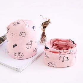 Two-piece Towel Baby Cotton Collar Hat Set (Option: Pink-L)