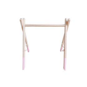 Decorative Nordic Style Wooden Fitness Equipment Ornaments (Color: Pink)