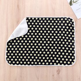 Washable And Breathable Child Protection Pad (Option: Black daisy-80x100cm)